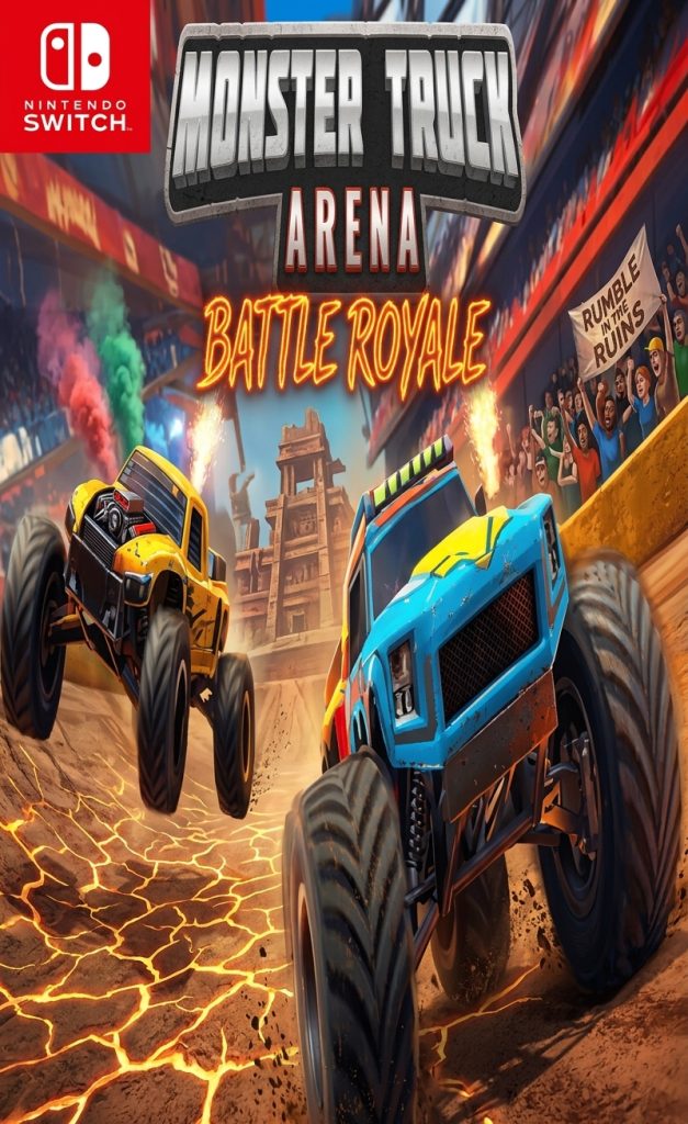 Monster Truck Arena Battle Royale Switch NSP Nintendo Switch cover featuring colorful monster trucks