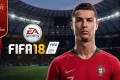 FIFA 18 Switch NSP official cover artwork featuring Cristiano Ronaldo in Portugal's national team jersey inside a football stadium.
