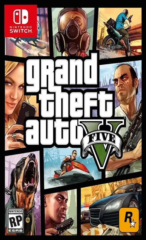 Grand Theft Auto V GTA 5 Nintendo Switch game box cover art