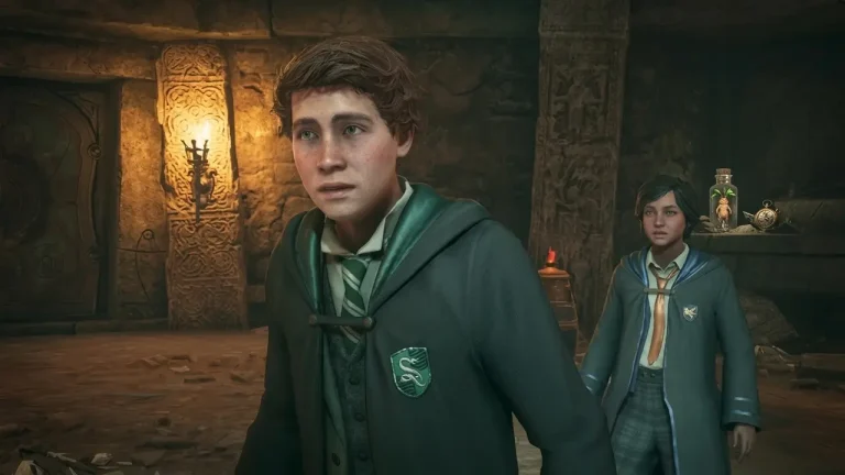 Hogwarts Legacy Deluxe Edition Switch NSP Slytherin and Ravenclaw students in ancient chamber