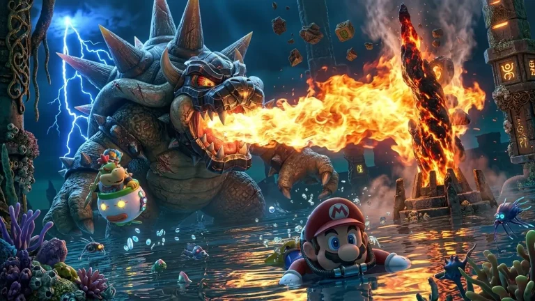 Super Mario 3D World Plus Bowser’s Fury switch NSP Giant Fury Bowser breathing fire