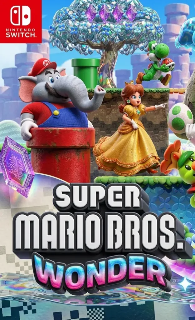Super Mario Bros Wonder Switch NSP Nintendo Switch cover featuring Mario and friends