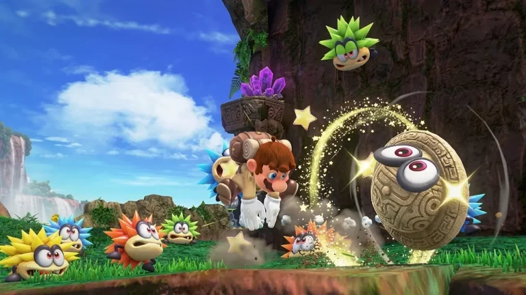 Super Mario Odyssey Switch NSP Mario battling enemies