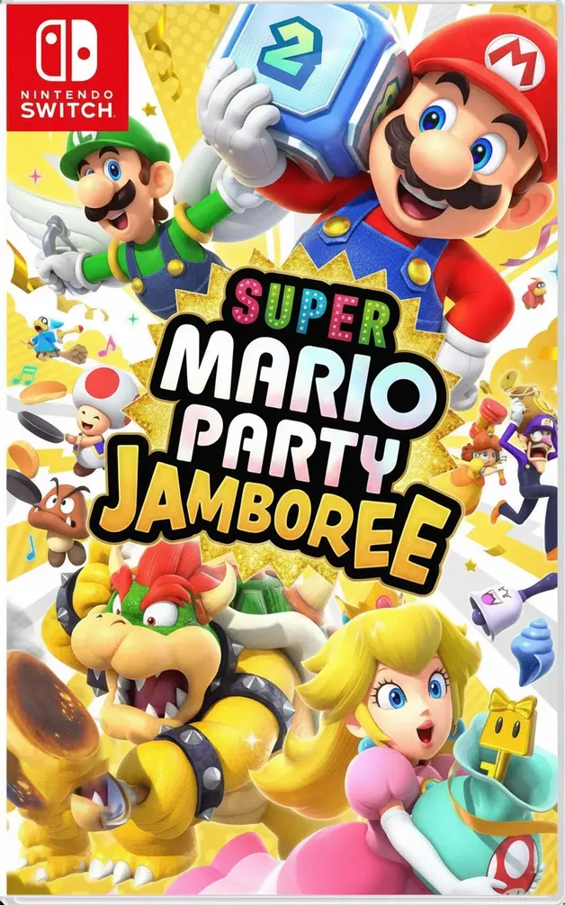 Super Mario Party Jamboree Switch NSP Nintendo Switch game cover featuring Mario, Luigi, Bowser, Peach, and other characters