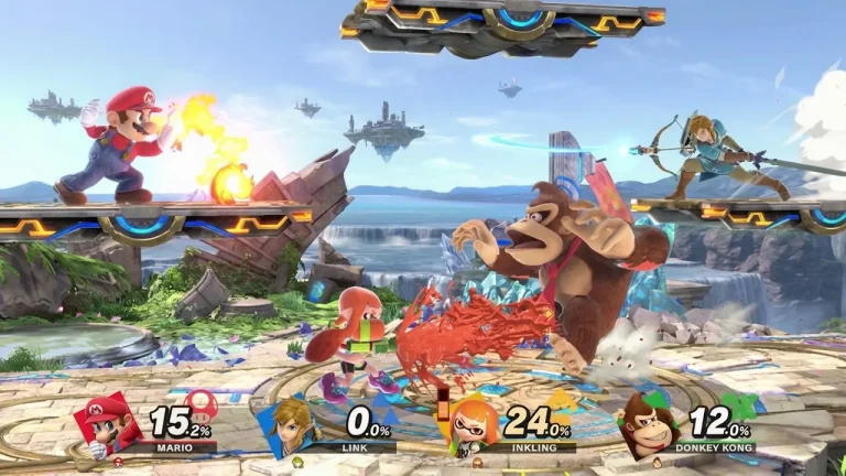 Super Smash Bros Ultimate Switch NSP Link Inkling and Donkey Kong battling