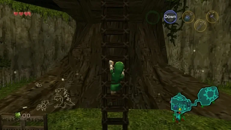 The Legend of Zelda Ocarina of Time Switch NSP Link climbing ladder inside Great Deku Tree