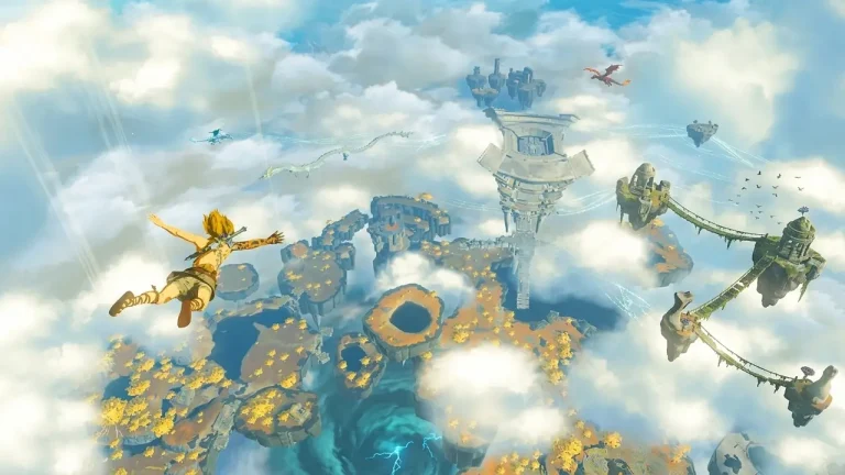 Link exploring the Sky Islands above Hyrule in Tears of the Kingdom