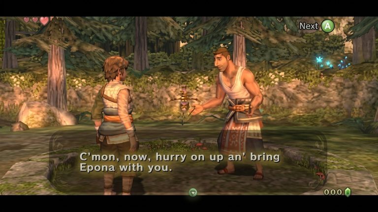 The Legend of Zelda Twilight Princess Switch NSP dialogue scene about Epona in Ordon Village