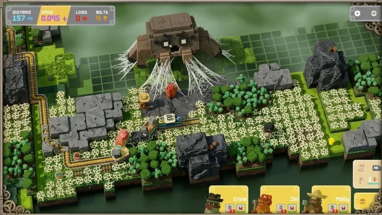 Unrailed 2 Back on Track Switch NSP Giant spider boss and train track building