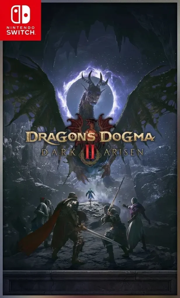 Dragon’s Dogma 2: Dark Arisen Switch NSP showing a winged dragon above four armored warriors.